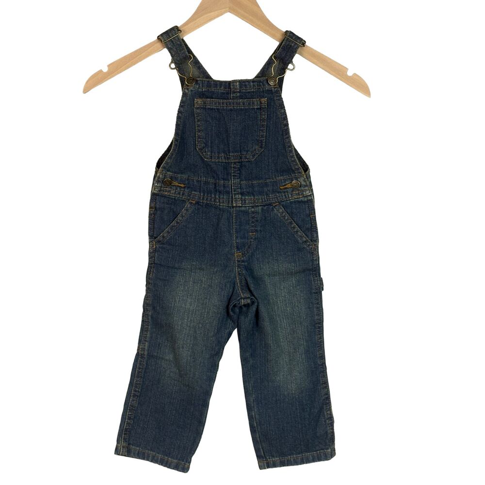 NWT Vintage Wrangler Authentics Overalls Unisex 2T Blue Denim Carpenter Western